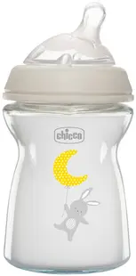 Biberon din sticlă Chicco - Natural Feeling, cu tetina 0 l+, 250 ml, sortiment