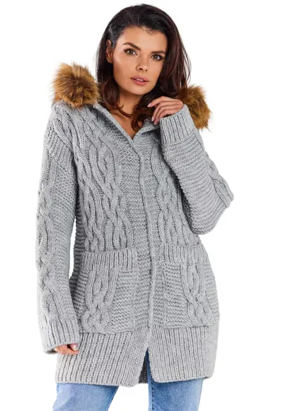 Pulover dama A478 - Gri - Marime unica