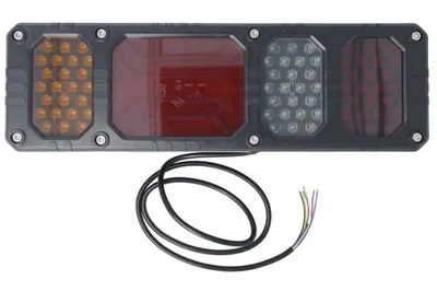 Stop spate dreapta HEAVY DUTY (LED, 24V, cu intermitent, cu far de ceata, lumina de marsarier, cu stop, lumina de parcare, reflector, lungime cablu: 1,5m, fixare orizontala, numar conexiuni: 6)