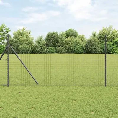 vidaXL Fixare la sol gard Euro 10 x 1,4 m Oțel cu strat de PVC Gri