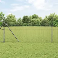 vidaXL Fixare la sol gard Euro 10 x 1,4 m Oțel cu strat de PVC Gri