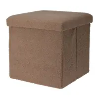 Taburet pliabil cu spațiu de depozitare - Storage Solutions®, tip cutie, otoman, culoare cafeniu, 38x38x38 cm