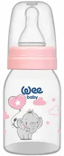 Biberon Wee Baby Classic - 125 ml, roz cu elefant