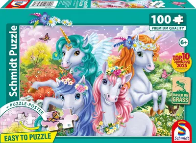 Puzzle pentru copii Schmidt din 100 piese - Fotografie cu unicorni