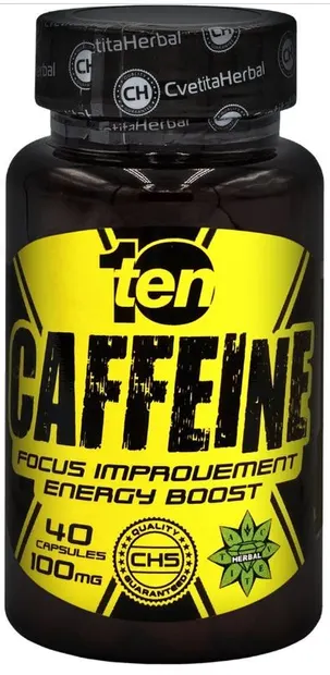 10/ten Caffeine, 100 mg, 40 capsule, Cvetita Herbal