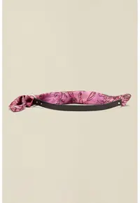 Curea de piele cu esarfa decorativa - Negru