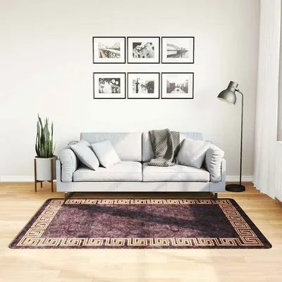 vidaXL Covor lavabil, negru și auriu, 120x180 cm