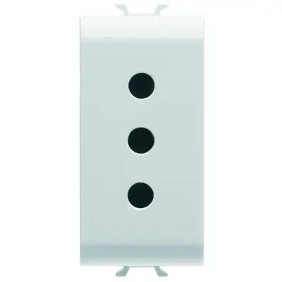 Priza Standard Italiana 250v C.a. - 2p+e 10a - P11 - 1 Modul - Alb Lucios - Antibacterian - Chorusmart