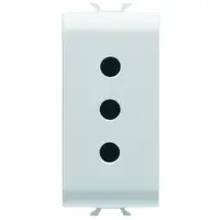 Priza Standard Italiana 250v C.a. - 2p+e 10a - P11 - 1 Modul - Alb Lucios - Antibacterian - Chorusmart