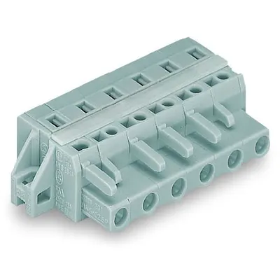 1-conductor female plug; clamping collar; 2.5 mm²; Pin spacing 7.5 mm; 8-pole; 2,50 mm²; gray