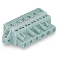 1-conductor female plug; clamping collar; 2.5 mm²; Pin spacing 7.5 mm; 8-pole; 2,50 mm²; gray