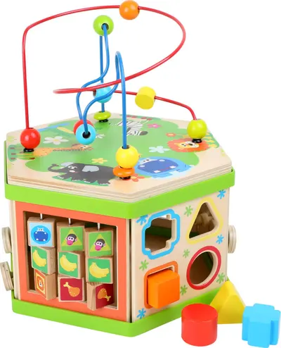 Cub didactic din lemn Picior mic - Safari