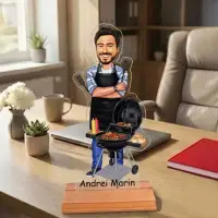 Caricatura pentru Grill Chef- Statueta Personalizata tip Trofeu