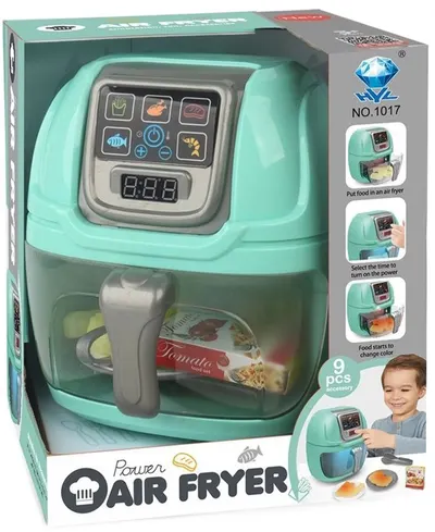 Set de joacă Yifeng - Aparat de gătit Power Air Fryer, verde, 9 piese