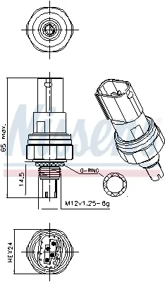Comutator presiune aer conditionat potrivit AUDI A3, TT; FORD GALAXY I; SEAT ALHAMBRA, CORDOBA, CORDOBA VARIO, IBIZA II; SKODA OCTAVIA I; VW BORA, BORA I, CORRADO, GOLF III 1.0-Electric 02.88-12.10