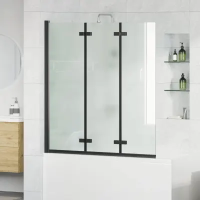 vidaXL Cabină de duș pliabilă Negru 130 x 138 cm