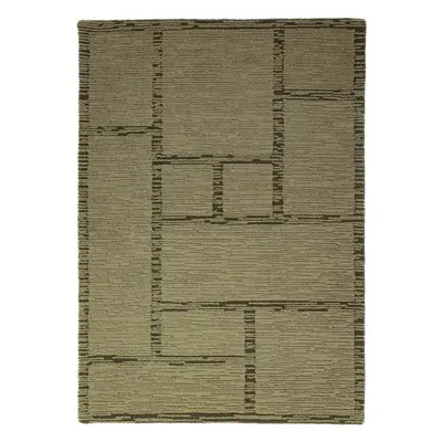 Covor verde țesut manual din lână 140x200 cm Harris Modula Wool – Flair Rugs