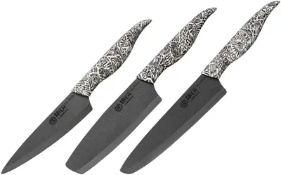 Set de 3 cuțite Samura - Inca, lama din ceramică de zirconiu negru