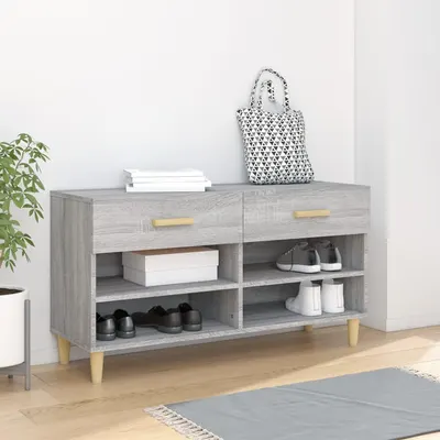vidaXL Pantofar, gri sonoma, 102x35x55 cm, lemn compozit