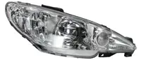 Far dreapta (H7, reglaj electric, fundal cromat) PEUGEOT 206 2003-2009