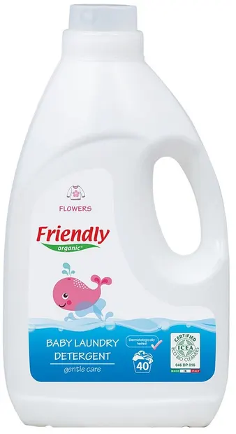 Detergent de rufe Friendly Organic Flowers - Pentru haine haine bebelusi, 2 l
