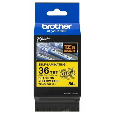 Casetă Brother – TZe-SL661, P-Touch, 36 mm, negru/galben