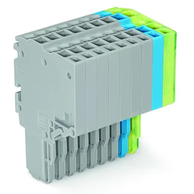 2-conductor female connector; 1.5 mm²; 9-pole; 1,50 mm²; gray, blue, green-yellow
