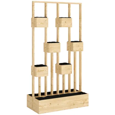 Outsunny Pat înălțat cu spalier, jardiniere din lemn, ghiveci 90 x 45 x 170 cm | Aosom Romania
