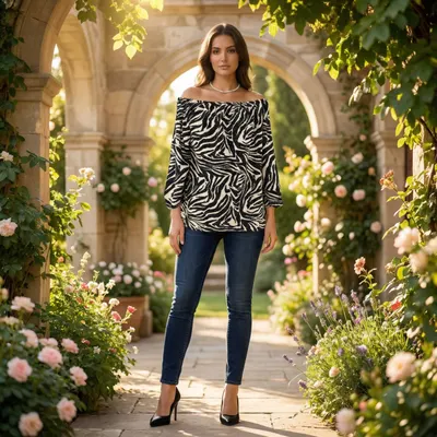 Bluza stilizata cu motive animal print Bella