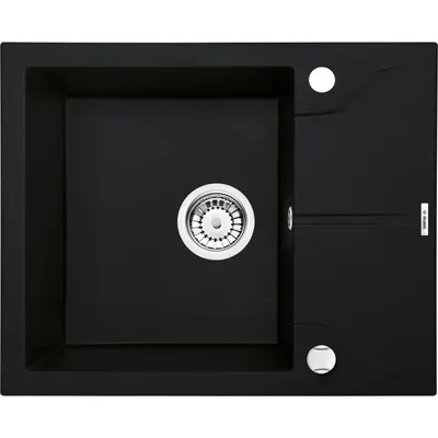 Chiuveta bucatarie compozit cu picurator negru mat 59 cm Deante Andante