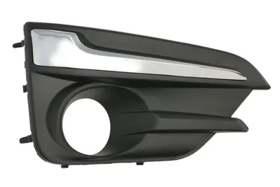Grila bara fata dreapta cu șipcă cromată, cu locas lampa ceata, plastic, negru potrivit SUBARU IMPREZA GK, GT 2017-2019