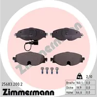 Set placute frana fata Zimmermann 25683.200.2 Audi, VW, Skoda, Seat