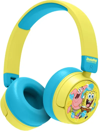 Căști pentru copii cu microfon OTL Technologies -SpongeBob, wireless, galben