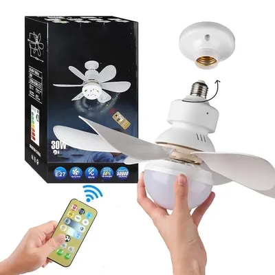 Lampa cu ventilator de tavan, 6 elice