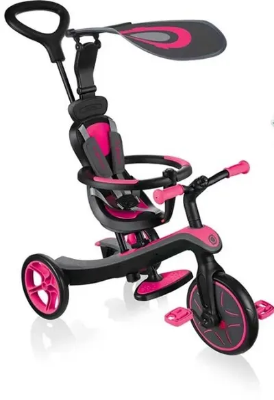 Tricicletă pentru copii 4 în 1 Globber - Trike Explorer, roz