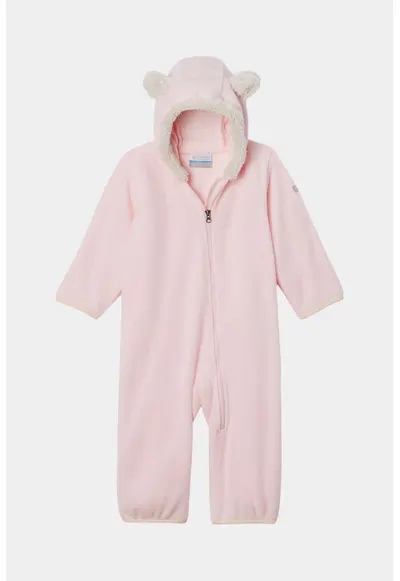 Salopeta din fleece cu garnituri din blana sintetica Tiny Bear™ - Roz deschis