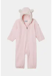 Salopeta din fleece cu garnituri din blana sintetica Tiny Bear™ - Roz deschis