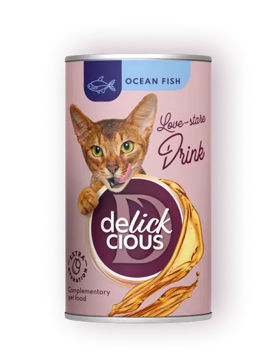 Delickcious Pisica Conserva Bautura cu Peste Oceanic 140 G