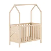 Pătuț în culoare naturală din lemn de pin cu înălțime reglabilă 60x120 cm Scott – Vipack
