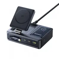 Incarcator Statie Baseus Nomos QI 5in1, 140W, 5A, 1 x USB-A - 2 x USB-C, Negru P10170902123-00