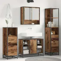 vidaXL Set de mobilier pentru baie 4 buc. Lemn Vechi 80 x 33 x 60 cm