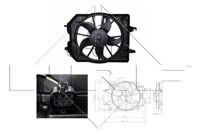 Ventilator radiator (cu carcasa) potrivit FORD FOCUS I, FOCUS I KOMBI 1.4 1.6 1.6ALK 10.98-03.05