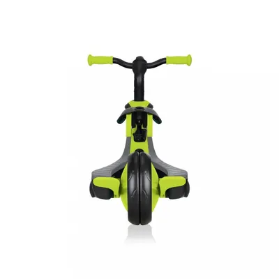 Tricicleta pentru copii Globber Explorer 4 in 1 Verde cu control parental, de la 10 luni, parasolar anti UV ajustabil, suport de picioare detasabil, scaun ajustabil pe inaltime