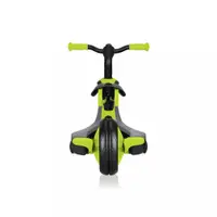 Tricicleta pentru copii Globber Explorer 4 in 1 Verde cu control parental, de la 10 luni, parasolar anti UV ajustabil, suport de picioare detasabil, scaun ajustabil pe inaltime