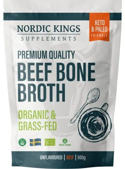 Beef Bone Broth Organic & Grass Fed, 500 g, Nordic Kings