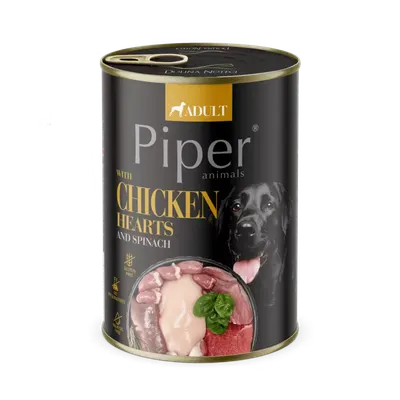 Piper Adult Dog, Inimi de Pui si Spanac, 400 g