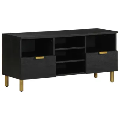 Gossi dulap tv, negru, 100x33x46 cm, lemn prelucrat