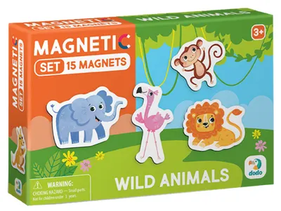 Joc magnetic Dodo - Animale sălbatice, 15 piese