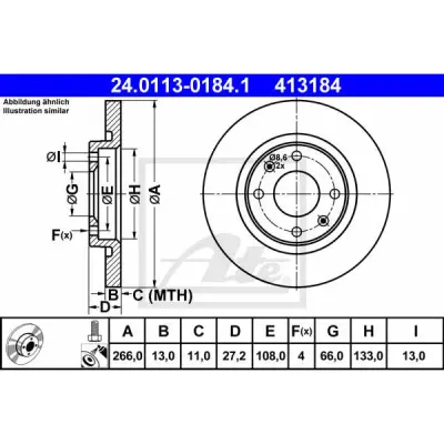 Disc frana ATE 24.0113-0184.1