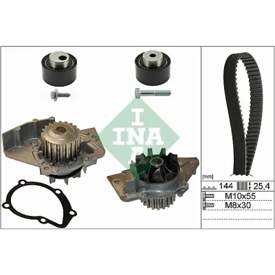 Set pompa apa+curea dintata INA 530 0235 30